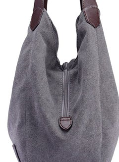 BAGGRA Stitched Detailed Shopper/Tote Grey  - Image 2