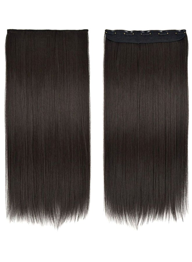 Umiwin - One Piece Elegant Lace Human Hair Straight Wig Black 60cm - Image 1