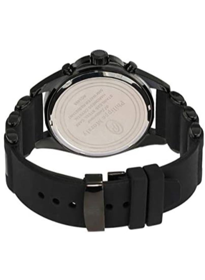 Philippe Moraly of Switzerland Men's Rubber Chronograph Watch RC1455BBB - Image 5