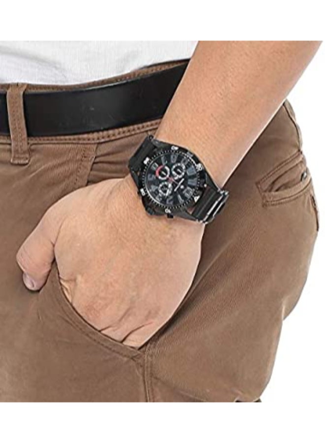 Philippe Moraly of Switzerland Men's Rubber Chronograph Watch RC1455BBB - Image 4