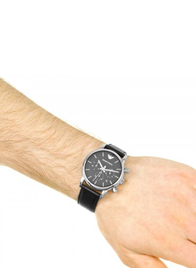 EMPORIO ARMANI - Men's Leather Chronograph Watch AR1733 - Image 1