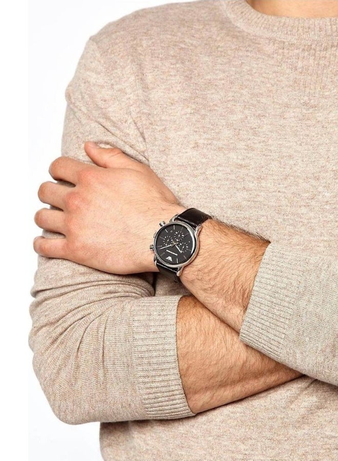 EMPORIO ARMANI - Men's Leather Chronograph Watch AR1733 - Image 1