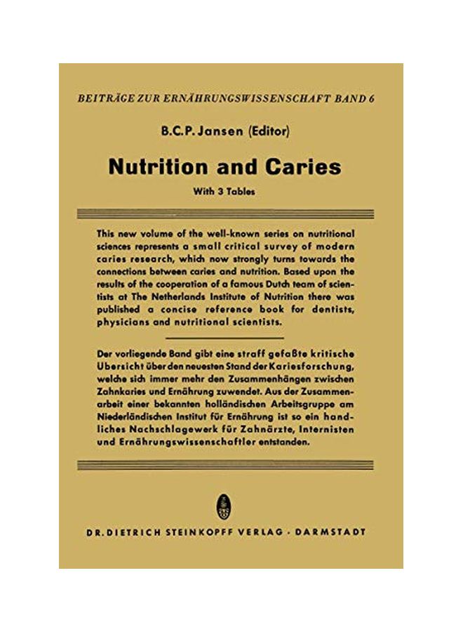 Nutrition And Caries paperback english - 30-Apr-13