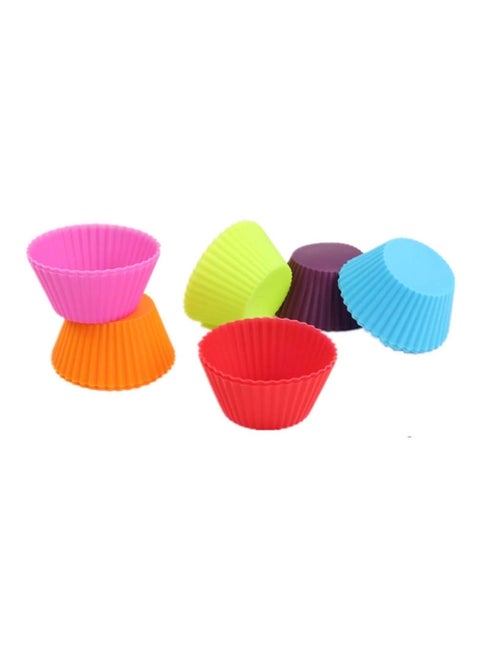 12-Piece Silicone Baking Cups Set Multicolour 8centimeter
