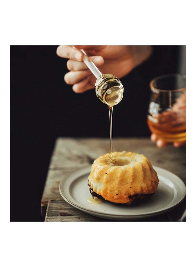 مرطبان عسل من الزجاج الكريستالي مع مغرفة. شفاف Jar - 5.3x3.14, Dipper - 6.1x1.37بوصة - Image 4