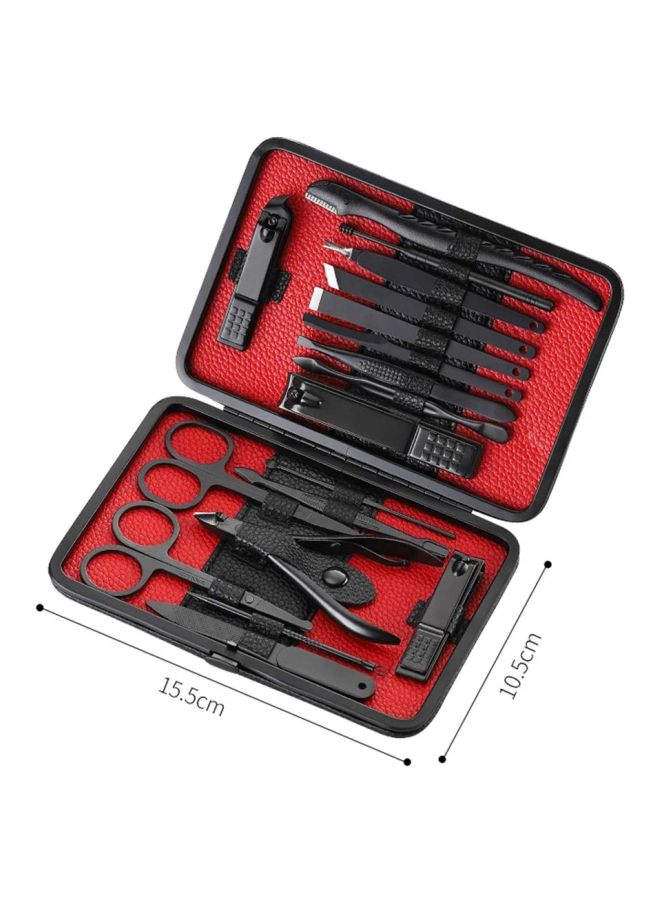 18-Piece Pedicure And Manicure Tool Kit Black/Red/Silver Eyebrow Razor 1x12 , Nail Cuticle 1x9.1, Finger Nail Trimmer 1x5.7, Nail Trimmer 1x6.2centimeter - Image 5