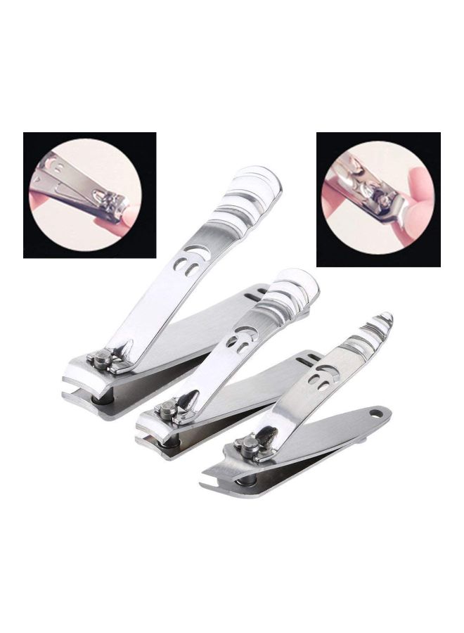 12-Piece Pedicure And Manicure Tool Kit Silver/Brown 12cm - Image 2