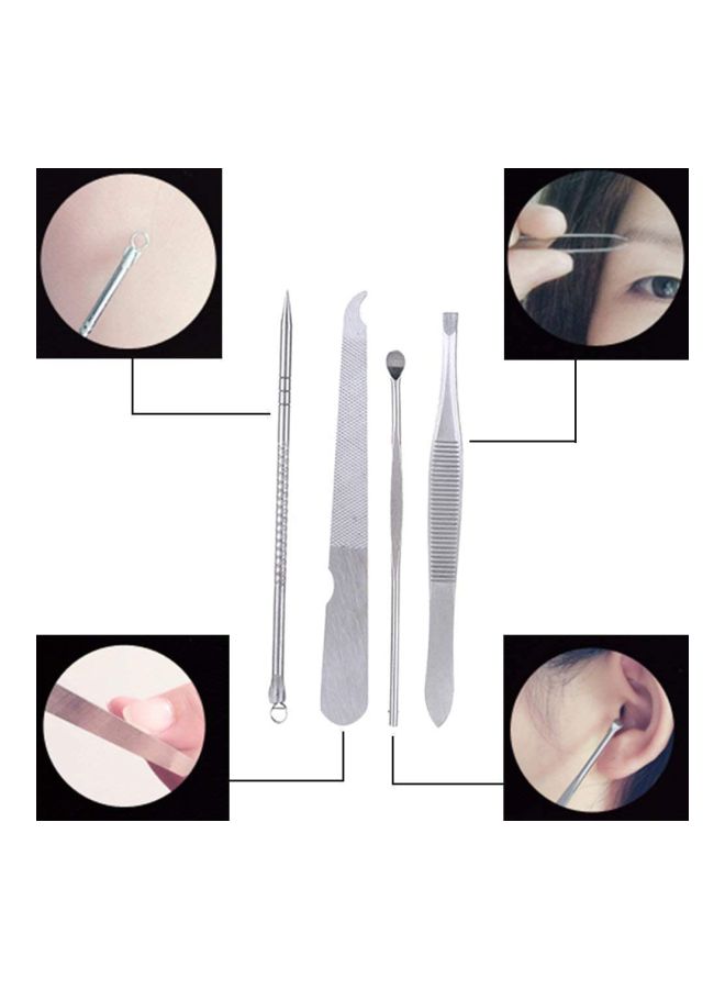 12-Piece Pedicure And Manicure Tool Kit Silver/Brown 12cm - Image 4