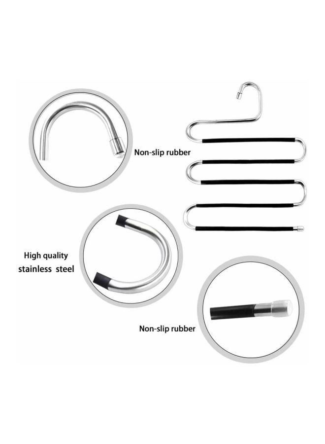 4-Piece Trouser Hanger Set Silver/Black 34.4x38.4cm