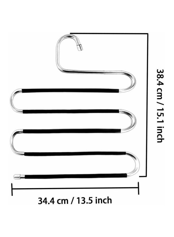 4-Piece Trouser Hanger Set Silver/Black 34.4x38.4cm