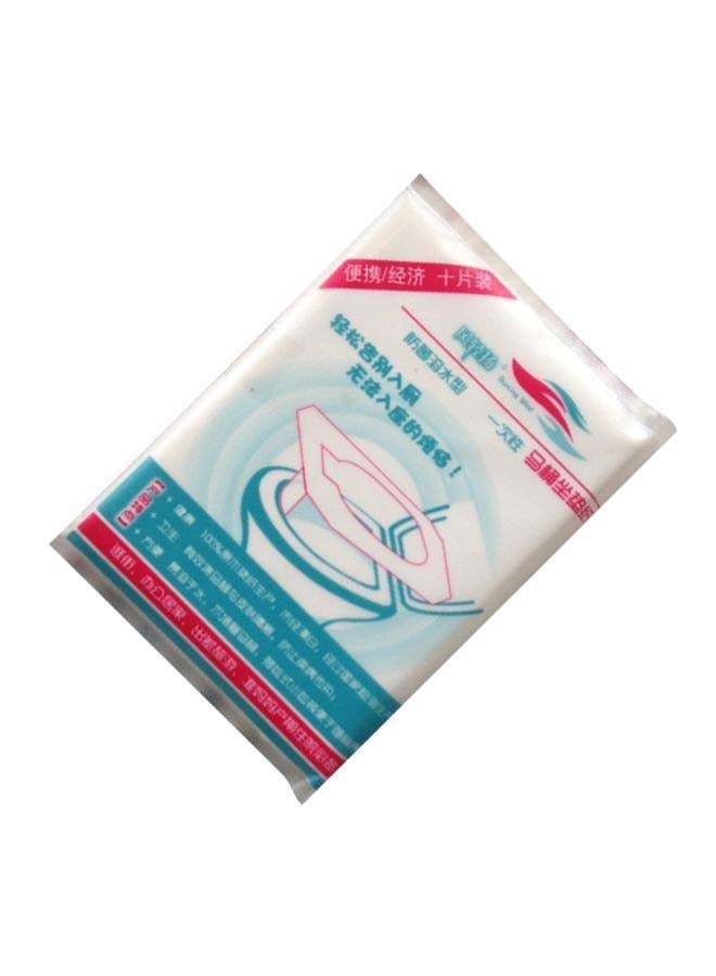 10-Piece Disposable Toilet Seat Paper Cover Set White - Image 2