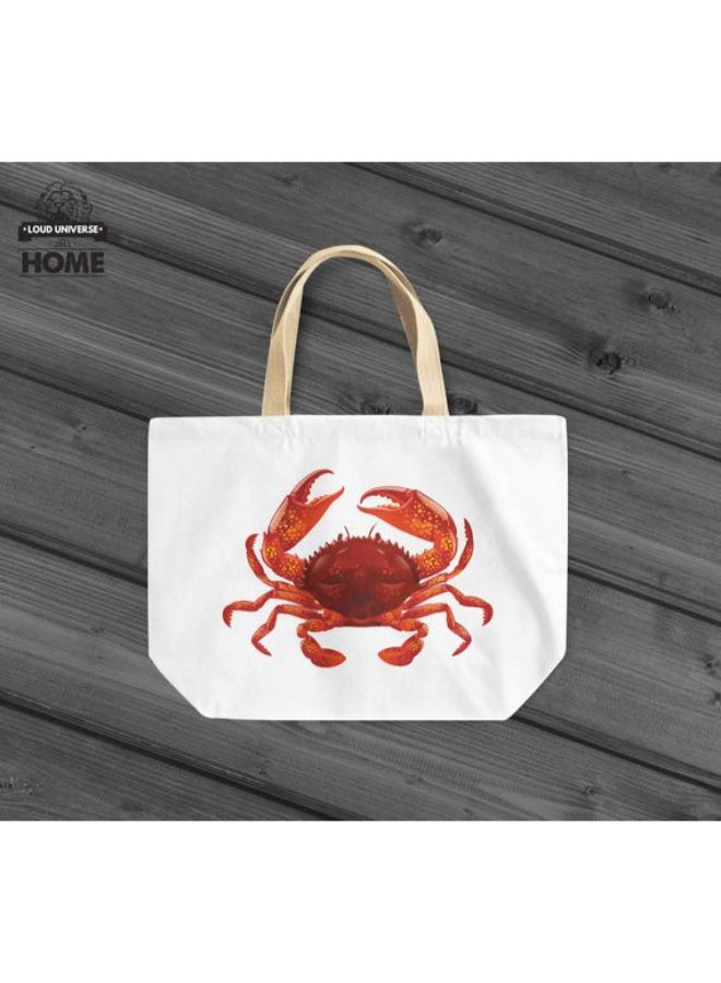 LOUD UNIVERSE - Crab Beach Tote Bag White/Beige - Image 1