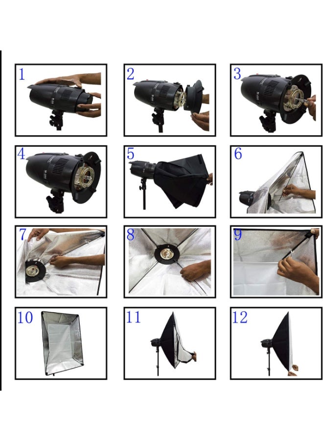 Coopic Photo Studio Strobe Flash Light Kit Black - Image 2