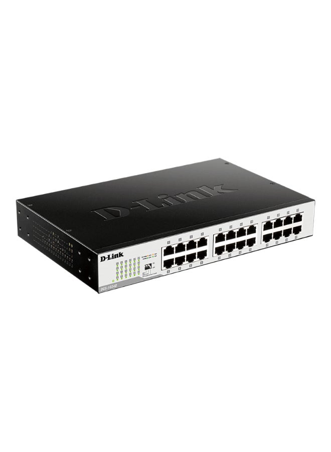 D-Link - 24-Port Gigabit Unmanaged Desktop Switch, Gigabit Connectivity, Improved Network Efficiency, Innovative Design, Green Technology | DGS‑1024D Black - Image 1