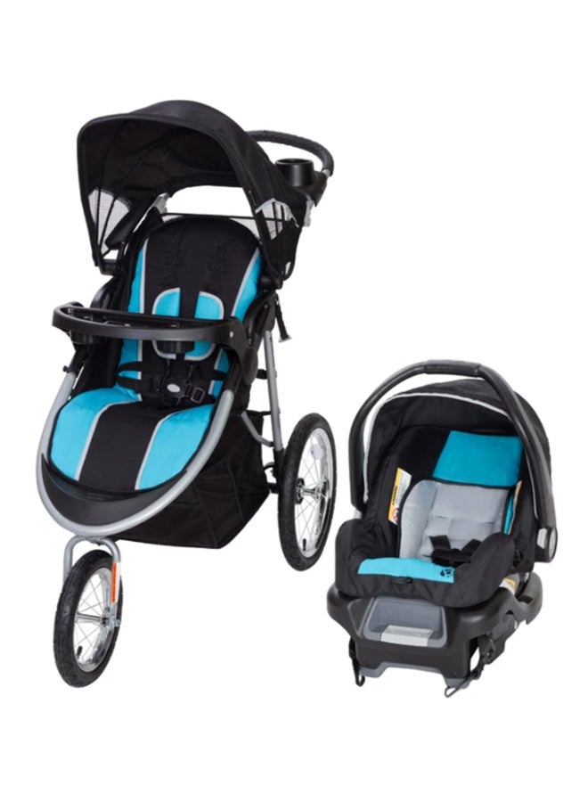 بيبي تريند عربة أطفال باثواي 35 ونظام سفر لمقعد السيارة مع سلة تخزين - أوبتيكس آكوا/أسود، طراز TJ75B75B - Image 1