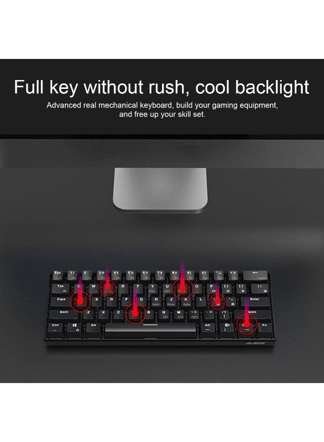 61-Key Dual Mode Mechanical Bluetooth Wireless Keyboard Black