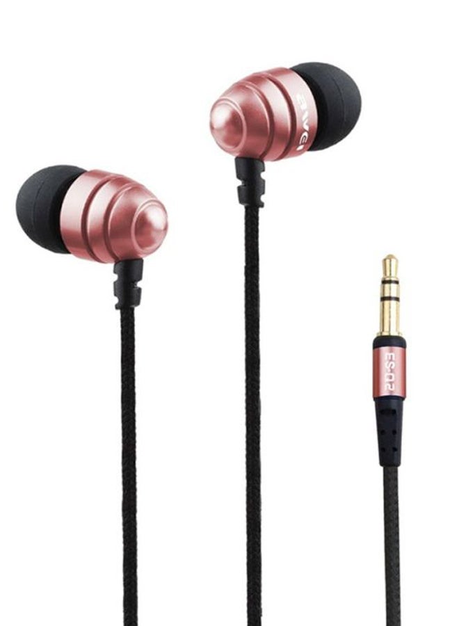 Awei ES-Q2 In-Ear Earphones With Mic Rose Gold/Black - Image 2