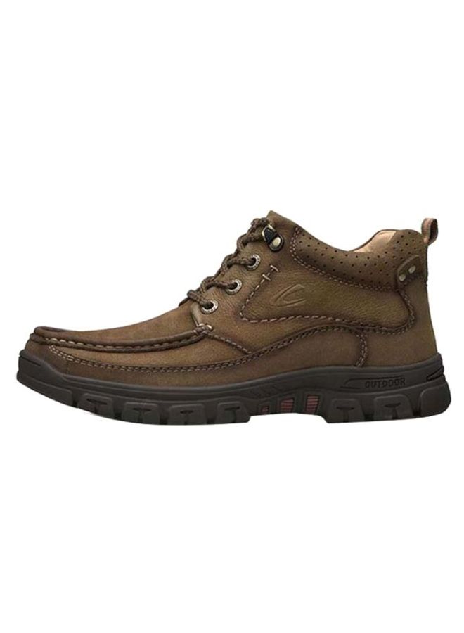 HUSK'SWARE - Stitch Detailed Ankle Boots Khaki - Image 1