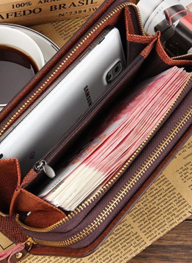 بايلليري محفظة طويلة عصرية للأعمال بني - Image 2