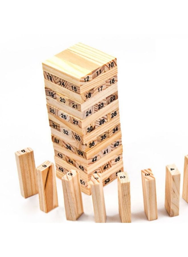Unique 54-Piece Wooden Tower Hardwood Building Block Toy - Image 2