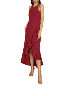 ARIA Cascading Ruffle Dress Damson  - Image 1