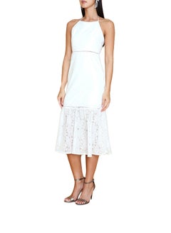 ARIA Ivory Lace Halter Tie Midi Dress Ecru  - Image 1
