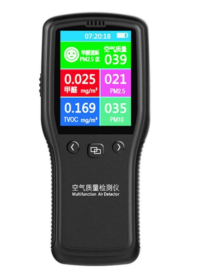 Air Quality Monitor Digital Detector Meter Black - Image 1