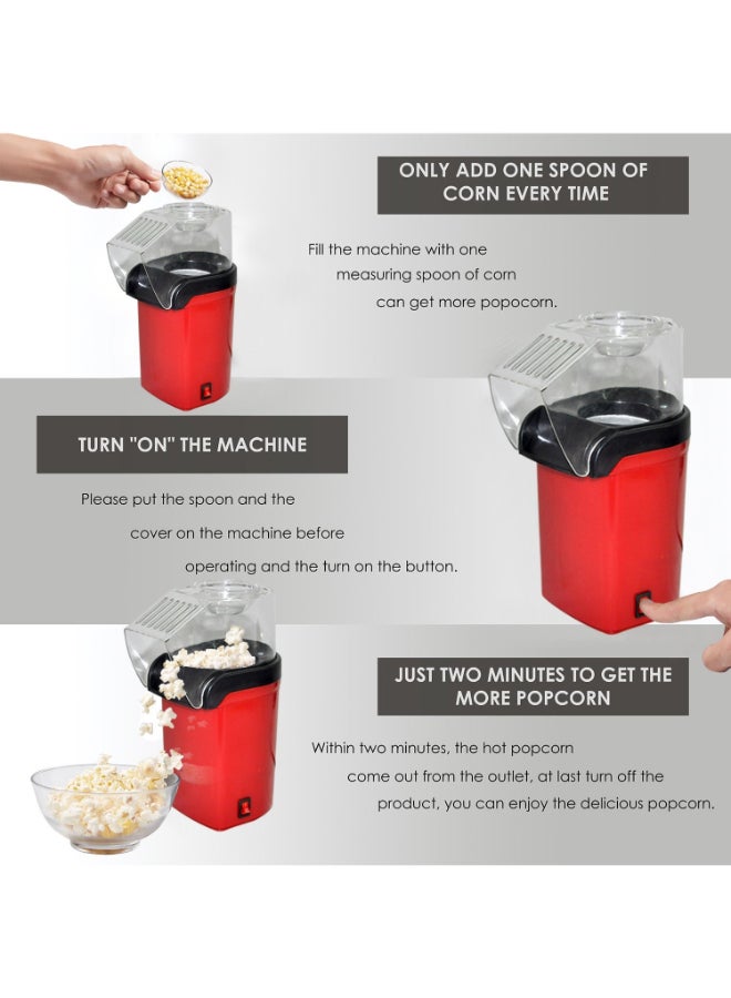 Mini Electric Popcorn Popper H32035US Red/Black  - Image 2
