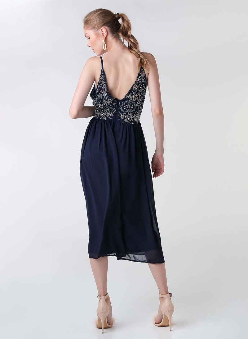 tfnc LONDON - Embellished Bodice Dress Navy - Image 1