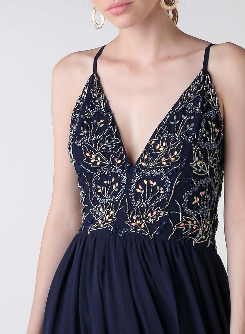 tfnc LONDON - Embellished Bodice Dress Navy - Image 1