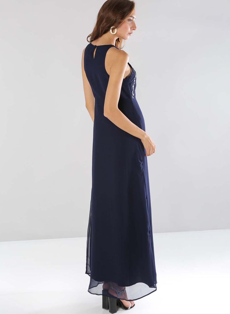 tfnc LONDON - Eleanor Embellished Detailed Maxi Dress Navy - Image 1