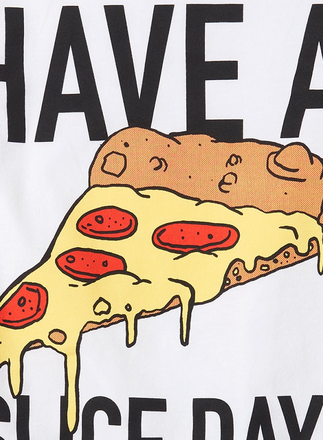 The Children's Place - Kids Pizza Slice Print T-Shirt White - Image 1