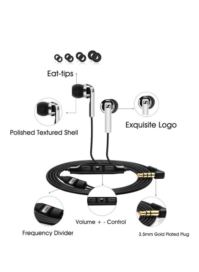 Sennheiser - CX 2.00G Wired In-Ear Earphones With Mic Black/Silver - Image 1
