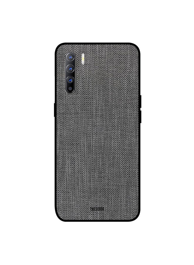 غطاء حماية واقٍ لجهاز أوبو رينو 3 بطبعة قماش رمادي