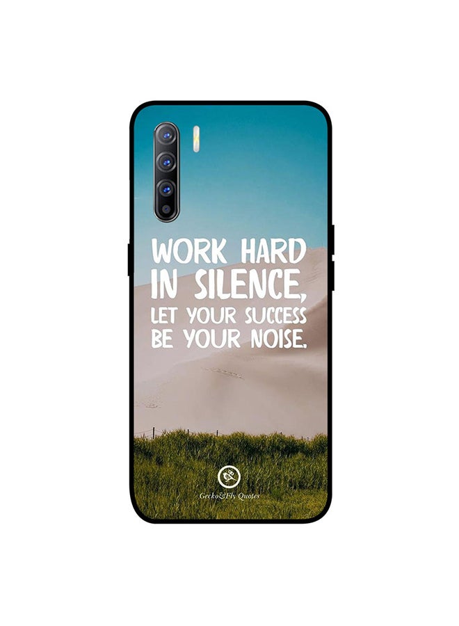 غطاء حماية واقٍ لجهاز أوبو رينو 3 تصميم بطبعة Work Hard In Silence