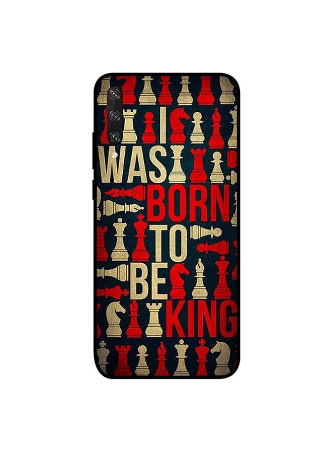 غطاء حماية واق لهاتف هواوي Y6p مطبوع عليه عبارة "Was Born To Be King"