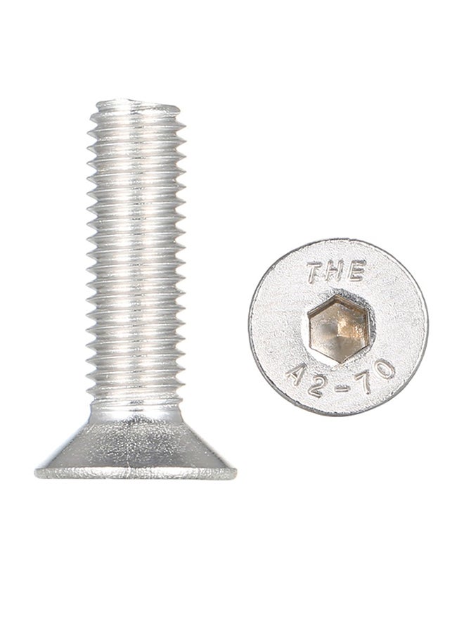 Stainless Steel Socket Cap Hex Screw Bolt Silver M5 x 20  - Image 2