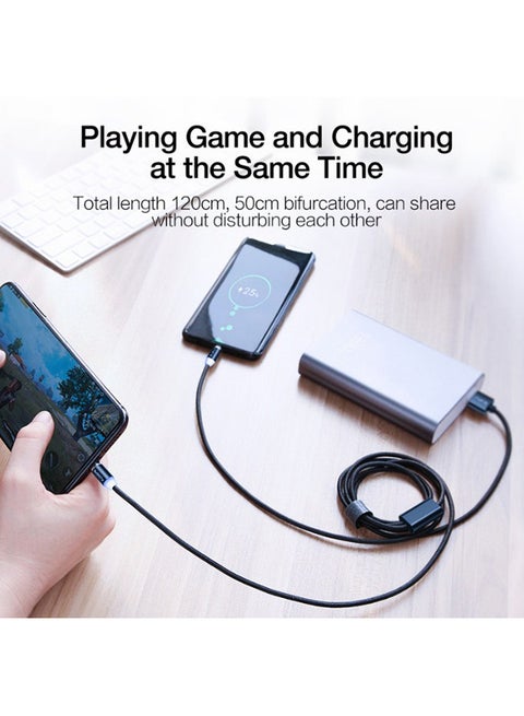 2-In-1 Magnetic Charging USB To Type-C And Lightning Cable Black