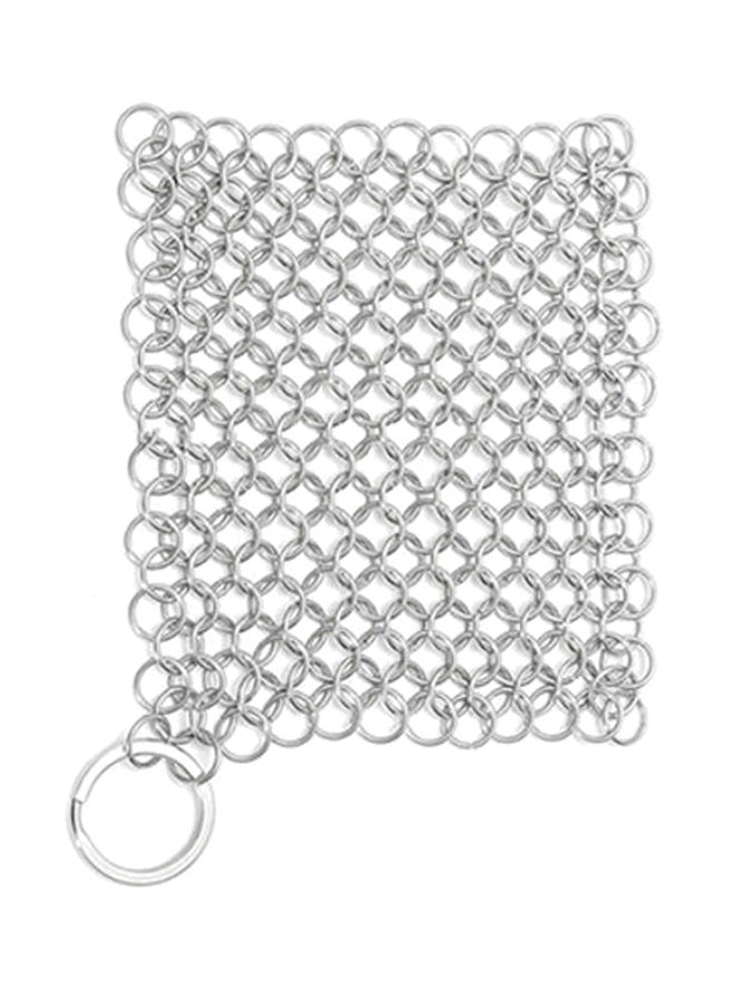 Stainless Steel Square Dish Cleaner Net Silver 4 x 4cm