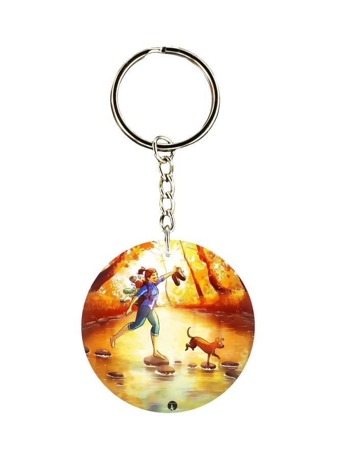 BP Cartoon Girl Printed Keychain