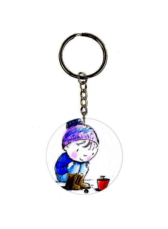 BP Cartoon Themed Single Sided Keychain