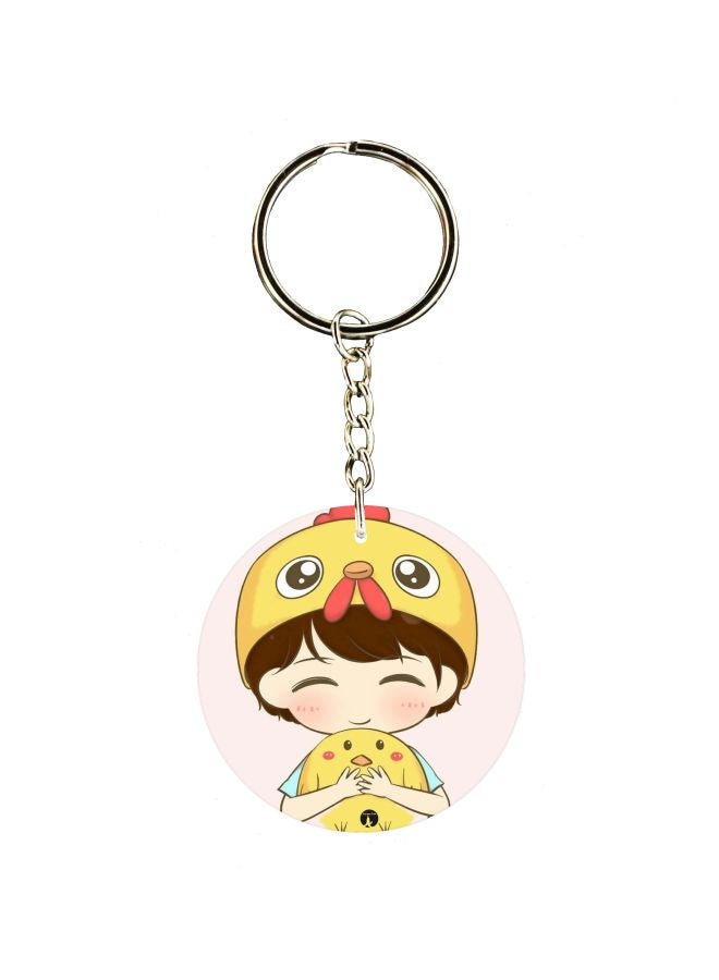 BP Cartoon Themed Single Sided Keychain