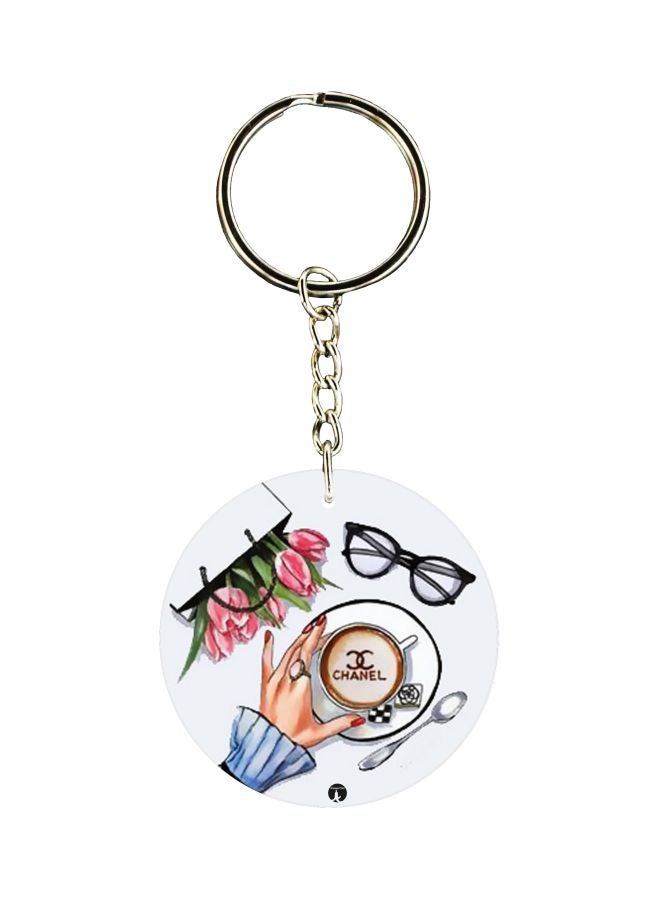 بي بي سلسلة مفاتيح بطبعة رسومات كرتونية على جهة واحدة