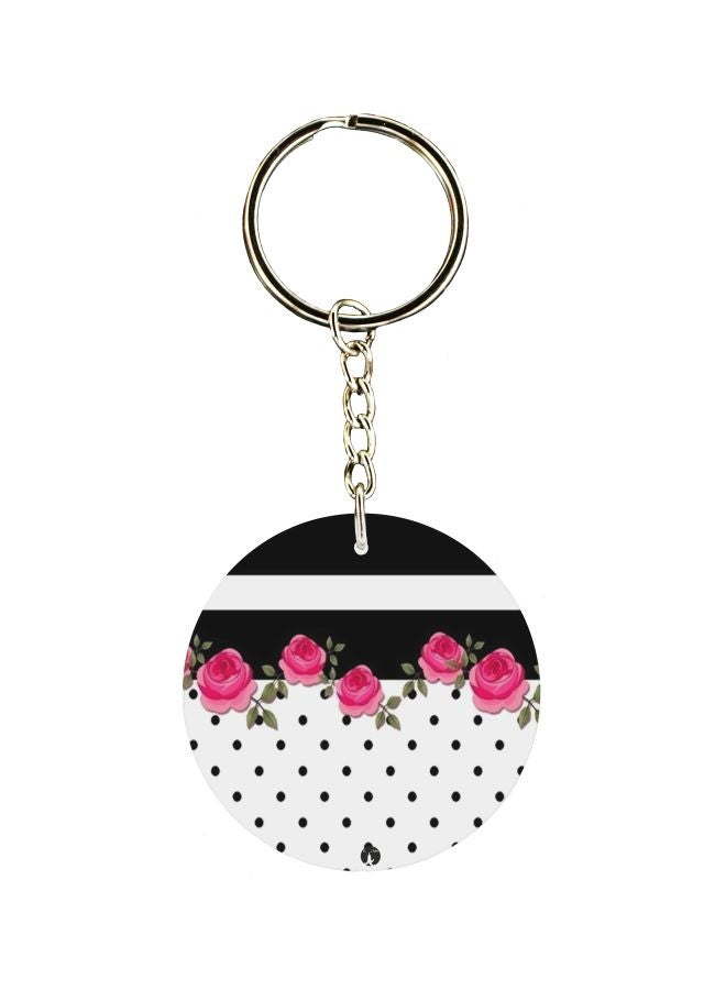 BP Floral Printed Single Sided Keychain