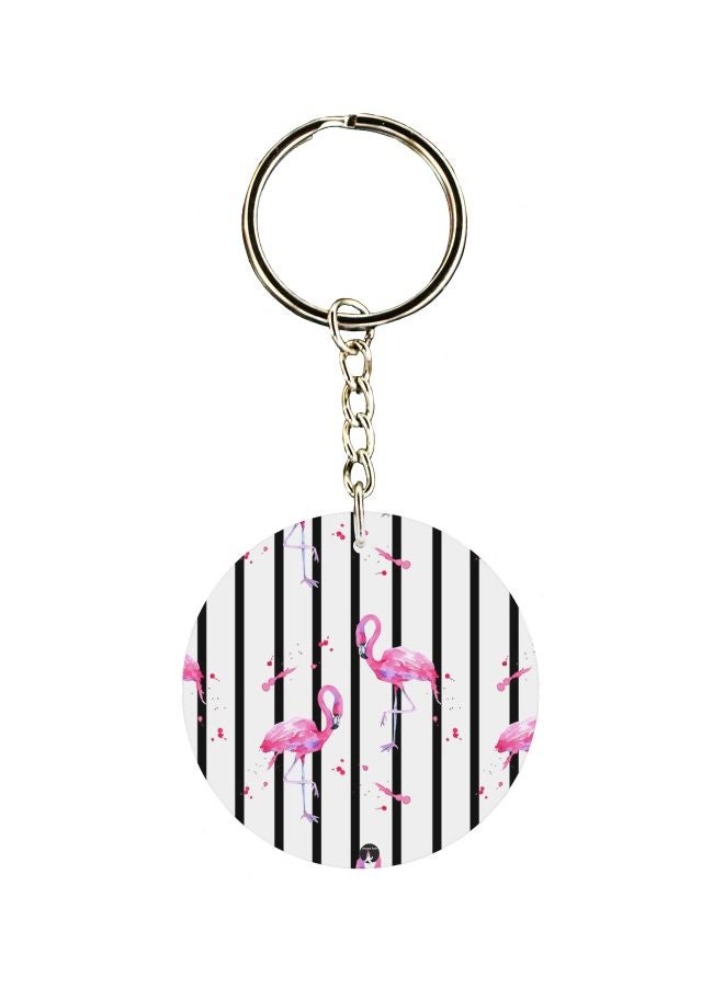 BP Flamingo Printed Single Sided Keychain