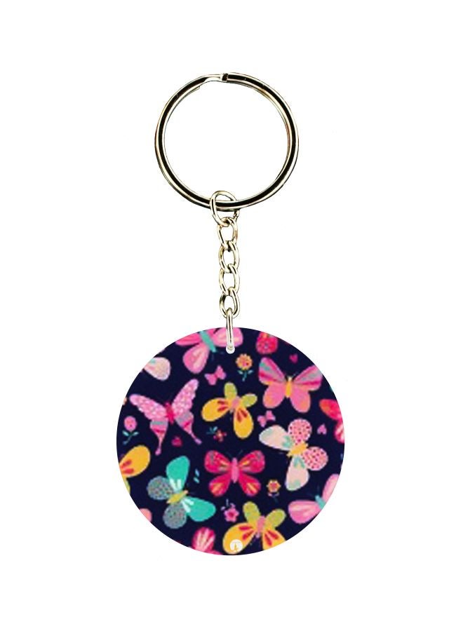 BP Butterfly Printed Single Sided Keychain