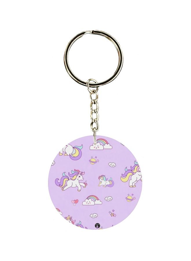 بي بي سلسلة مفاتيح بطبعة يونيكورن على وجه واحد