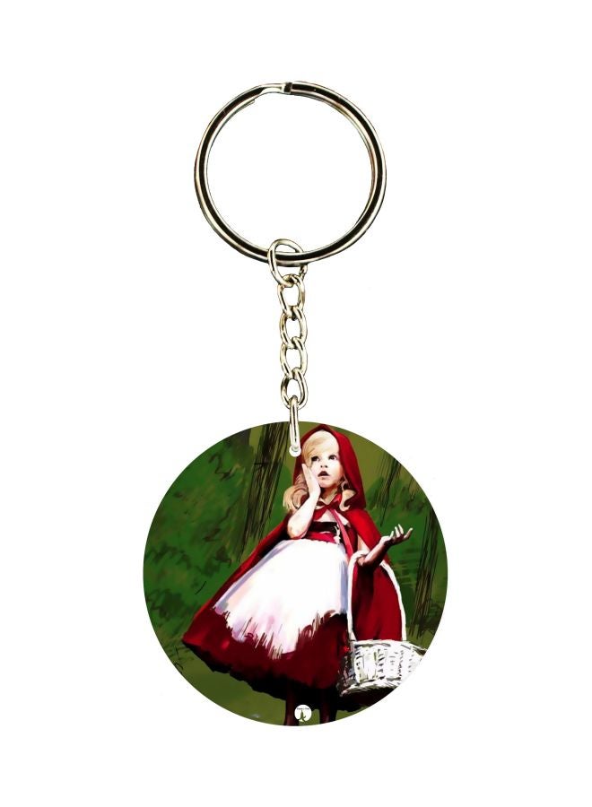 BP Girl With A Basket Printed Keychain
