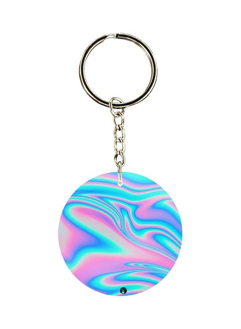 Abstract Printed Plastic Keychain