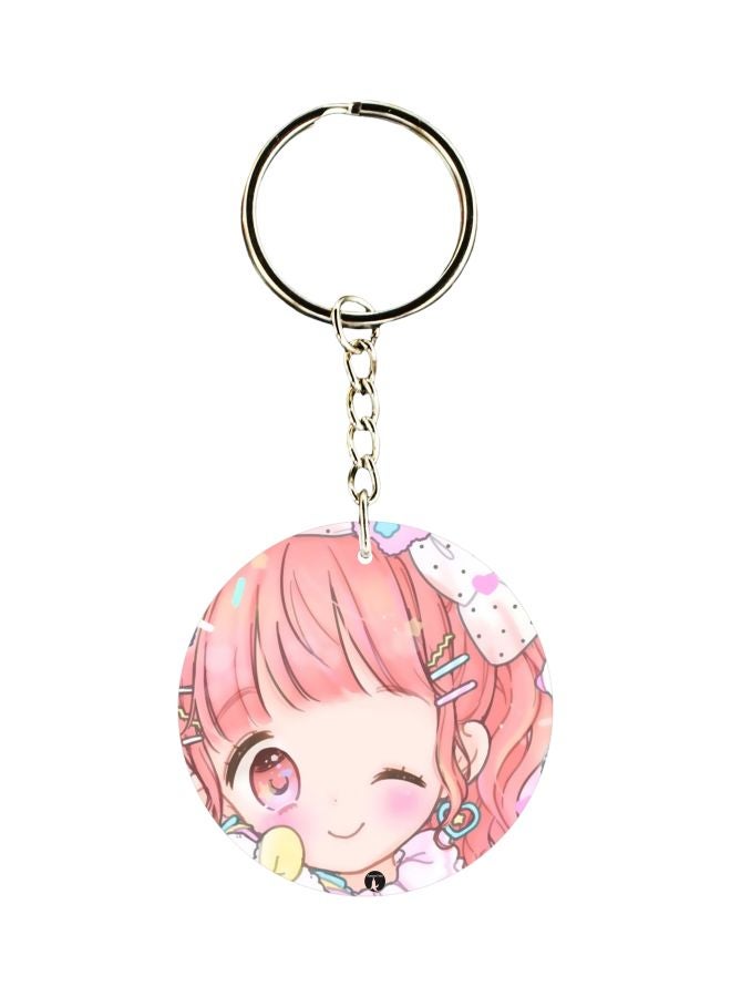 BP Anime Girl Printed Plastic Keychain